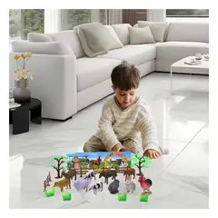 GENERICO - Pack4 Animales de Juguete Plantas Y+Regalo Stickers