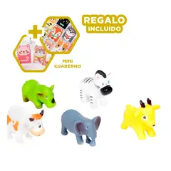 GENERICO - Set 5u de Animalitos para Niños Y+Regalo Agendita