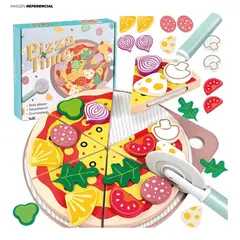 GENERICO - Juguete de Pizza Didáctico de Madera con 25 PCS