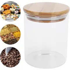 INSPIRA MARKET - Frascos de Almacenamiento Circular de Vidrio Set X3