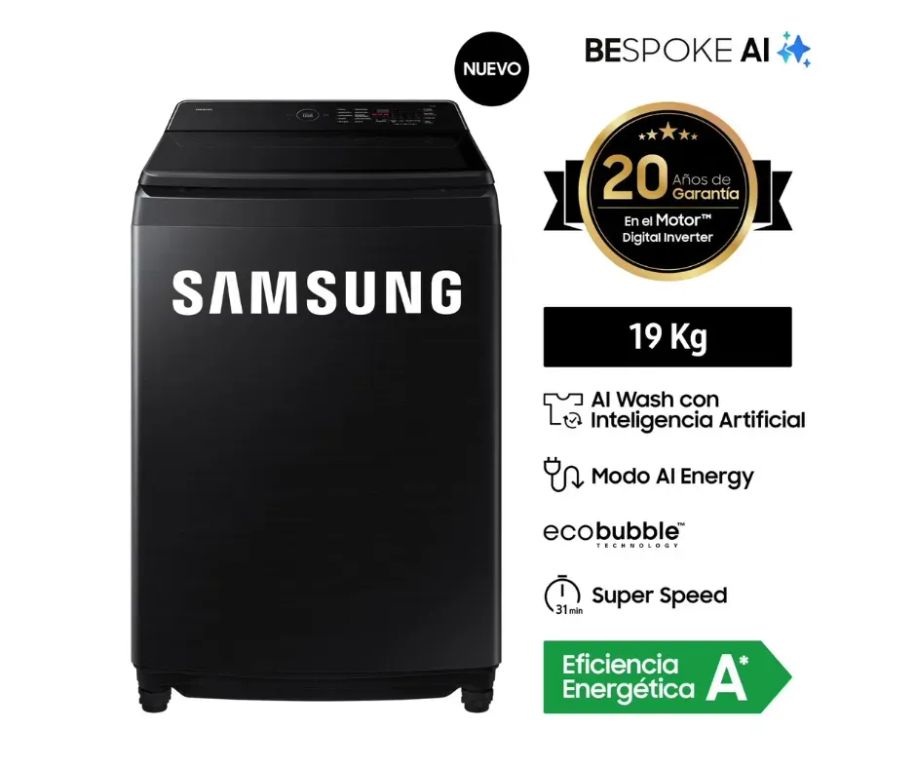 Lavadora Automática Wa80f19s8b Superior 19kg