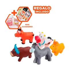 GENERICO - Set 5u de Animalitos para Niños de Granja Y+Regalo Agendita