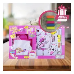 GENERICO - Pack6 Set de Doctor en Caja Rosado Y+Banderitas Adhesivas