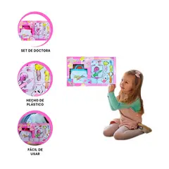 GENERICO - Pack12 Kit Didactico de Doctor para Niños en Rosado