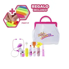 GENERICO - Pack12 Maletin de Doctor Infantil Azu Y+Banderitas Adhesivas