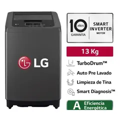 LG - LAVADORA CARGA SUPERIOR 13 KG WT13BPBK TURBODRUM NEGRO CLARO