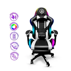 GENERICO - Silla DP Gamer DPPRORW luz RGB Masajeador y Parlantes