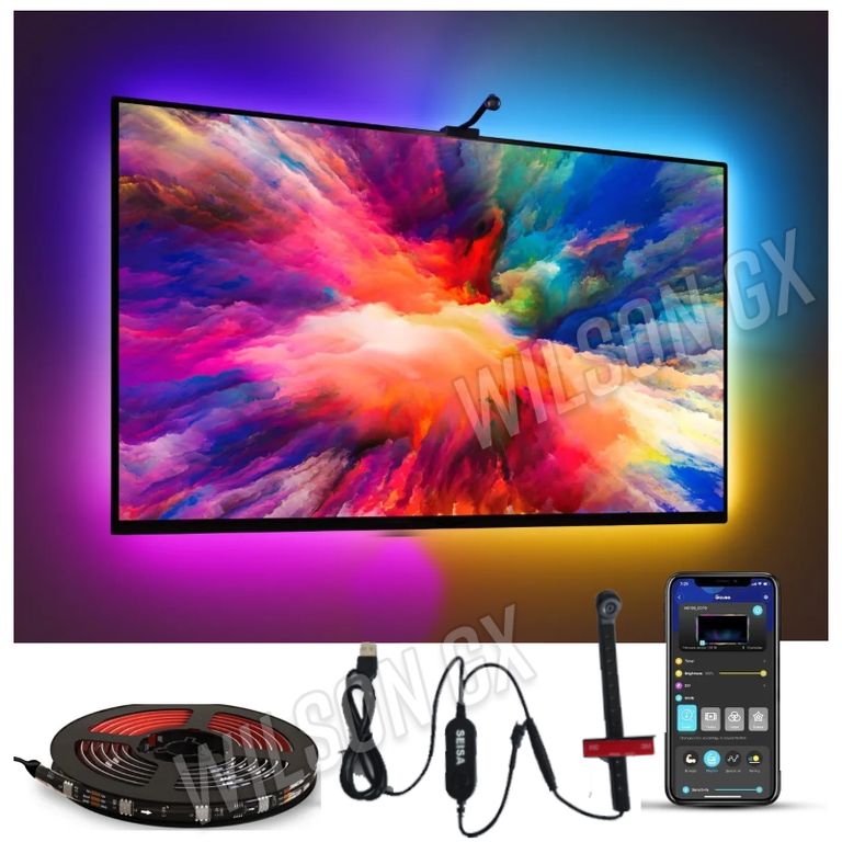 Tira Led Inteligente + Camara Sensor Cinta Luces RGB TV Monitor