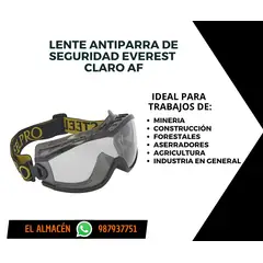 STEELPRO - LENTE ANTIPARRA DE SEGURIDAD EVEREST CLARO AF