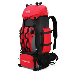 NEO DIGITAL - Mochila de senderismo impermeable 90L campamento BP45 rojo