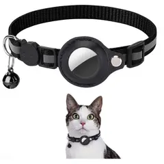 OEM - Collar con airtag incluido para perro gato bluetooth Android Negro