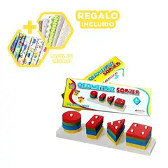 GENERICO - Encaje Didactico para Niños 4 Formas Y+Papel de Regalo