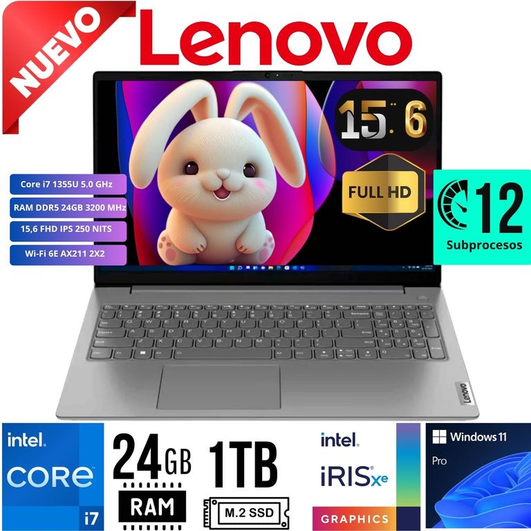 Laptop V15 G4 IRU Intel Core i7-13va Gen Ram 24GB SSD 1TB 15.6 LED FHD Win 11 PRO