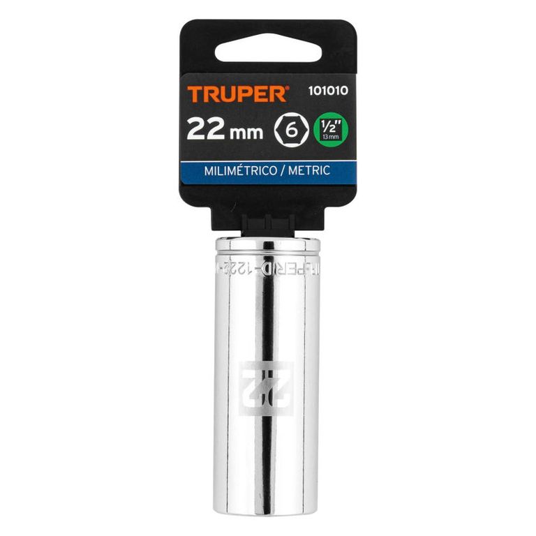 Dado tubular hexagonal encastre 12 de 22 mm - 101010