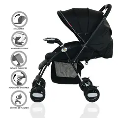 POWER KIDS - Coche Cuna para Bebé «SMART» Black