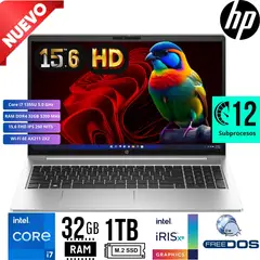 HP - Laptop 250 G10, Intel Core i7-1355U, Ram 32GB, SSD 1TB, 15.6 LED HD, Free Dos