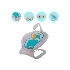 SAN DA ZHU - Silla MECEDORA MUSICAL CON VIBRADOR BAUNCER «3D» Light Blue
