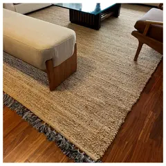 GENERICO - Alfombra Yute Decoghar Grey con flecos IC15187 150x240cm