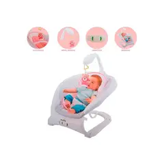 SAN DA ZHU - Silla MECEDORA MUSICAL CON VIBRADOR BAUNCER «3D» Pink