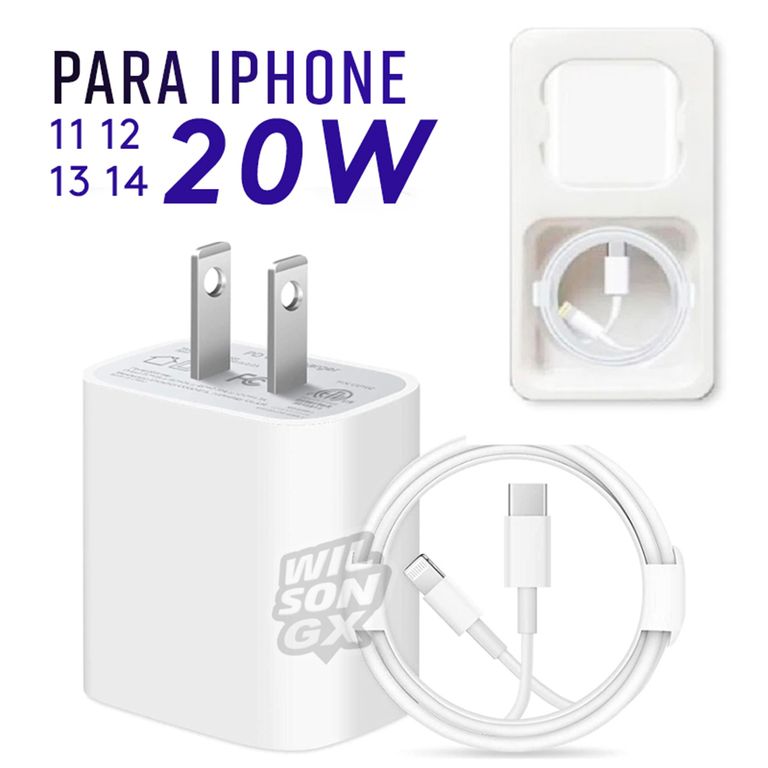 Cargador Genérico para Iphone USB-C 20W Carga Rápida