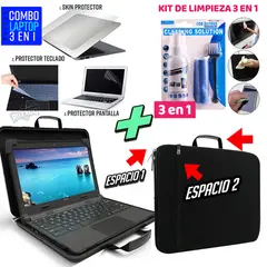 GENERICO - Funda Maletin + Skin 3 en 1 Protector p/ Laptop + Kit de Limpieza