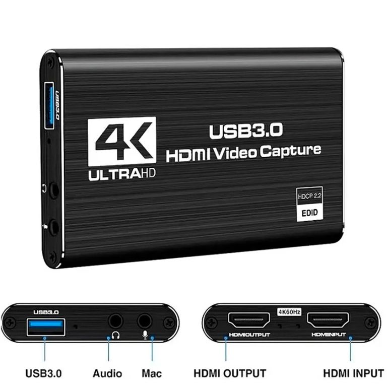 Capturador Video Hdmi Usb 3.0 4k Windows Mac Linux Micrófono