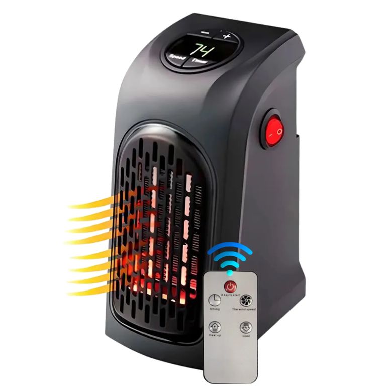 Calefactor Estufa Portátil 400W Control Remoto para Oficina Dormitorio