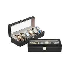 GENERICO - Caja Porta Relojes Elegante 6 Compartimientos