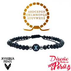 JOYERIA FENIX - Pulsera Letra Inicial - Negro