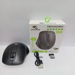 SEISA - Mouse Recargable Inalambrico Ergonomico Silencioso yelandar Q8 negro
