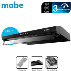 INDURAMA - Campana Extractora 60CM CMU6020PB0 Negro