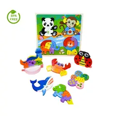 GENERICO - Rompecabeza De Madera De Animalitos