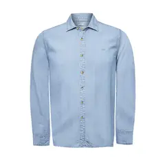 ROCKFORD - Camisa Hombre Tencel Azul