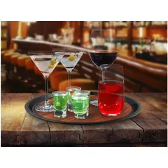 GENERICO - Bandeja Antideslizante Modelo Vintage Elegante De 30 Cm Marrón