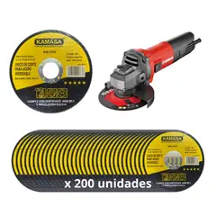 KAMASA - 200 Discos Inox Km-2176 + Regalo Esmeril Rankor 800w Negro