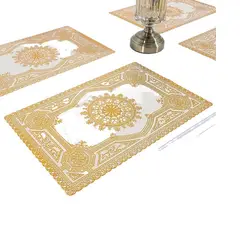 GENERICO - Individuales de mesa dorados set de 12