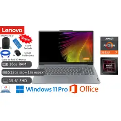 LENOVO - Amd Ryzen 7 16GB RAM 512GB SSD + 1TB HDD EXTERNO + MOCHILA + CABLE+ MOUSE