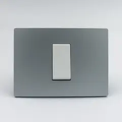 SINTHESI - INTERRUPTOR SIMPLE S33 PLACA PLATA Y DADO S22 BLANCO