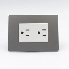 SINTHESI - TOMACORRIENTE DUPLEX AMERICANO CON TIERRA S33 PLACA PIEDRA