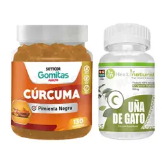 HEALTHNATURAL - GOMITAS CÚRCUMA + UÑA DE GATO