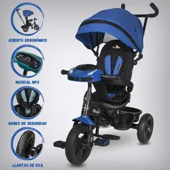 EBABY - Triciclo Guiador para Niños «SPIN» Blue
