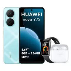 HUAWEI - Celular Nova Y73 Azul 8+256gb Dual Sim + Band 10 + FreeBuds SE 2