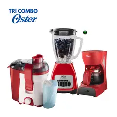 OSTER - Tri Combo Extractor FPSTJE316R + Cafetera y Licuadora BLSTKAGRPB