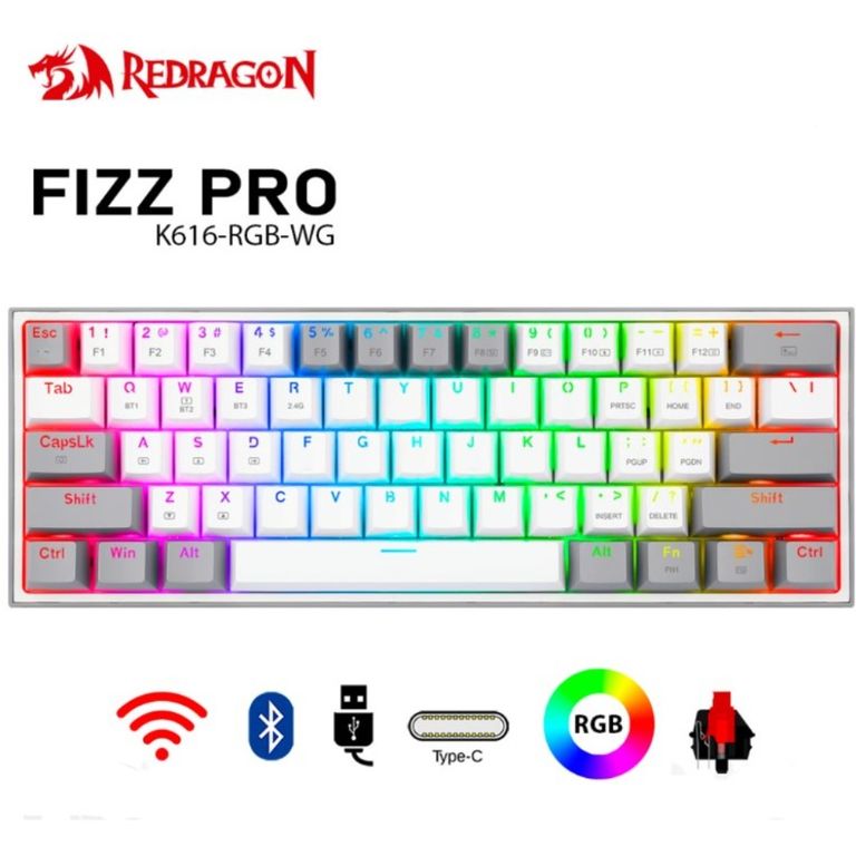 Teclado FIZZ PRO K616- Inalambrico RGB