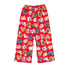 RED CARROT - Pantalon niña algodon rojo zodiaco chino