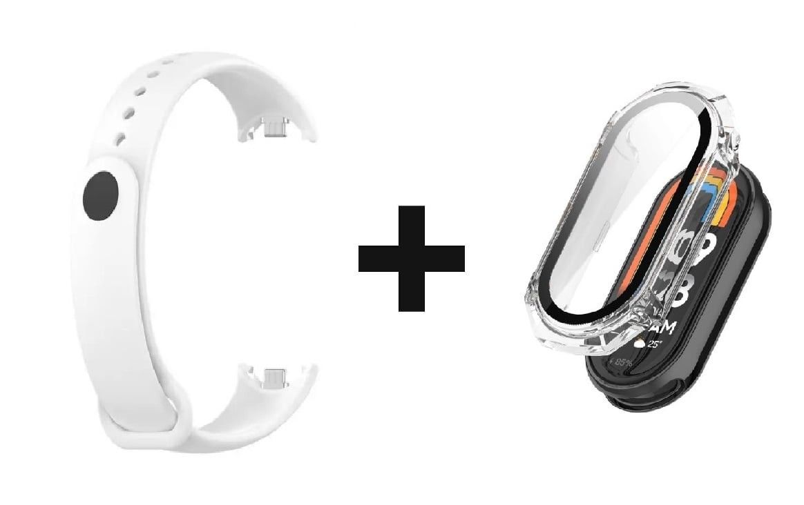 Pack correa Blanco + Bumper para Xiaomi MI band 8