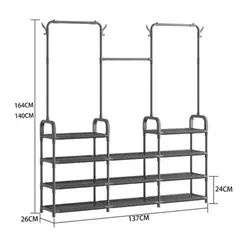 GENERICO - Organizador Perchero Colgador de Ropa de 3 Niveles Zapatero Moderno