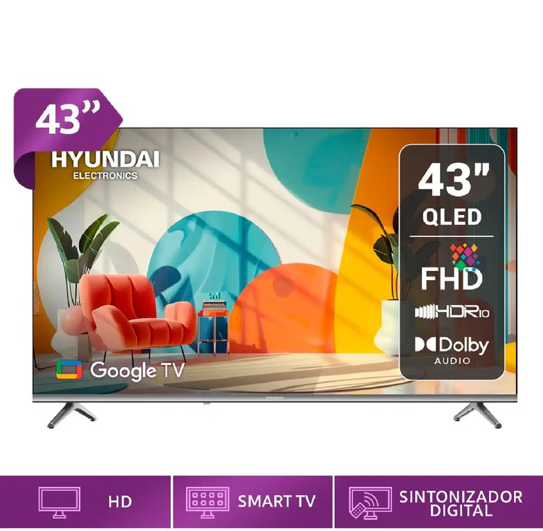 Televisor Smart TV QLED 43 HYLED4326QG - Google TV