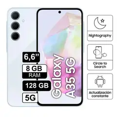 SAMSUNG - Celular Libre Galaxy A35 5G 6.6" Pulg. 128GB 8GB RAM - Celeste