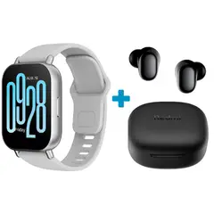 XIAOMI - Reloj Redmi Watch 5 Active Silver + Redmi Buds 6 Play Negro